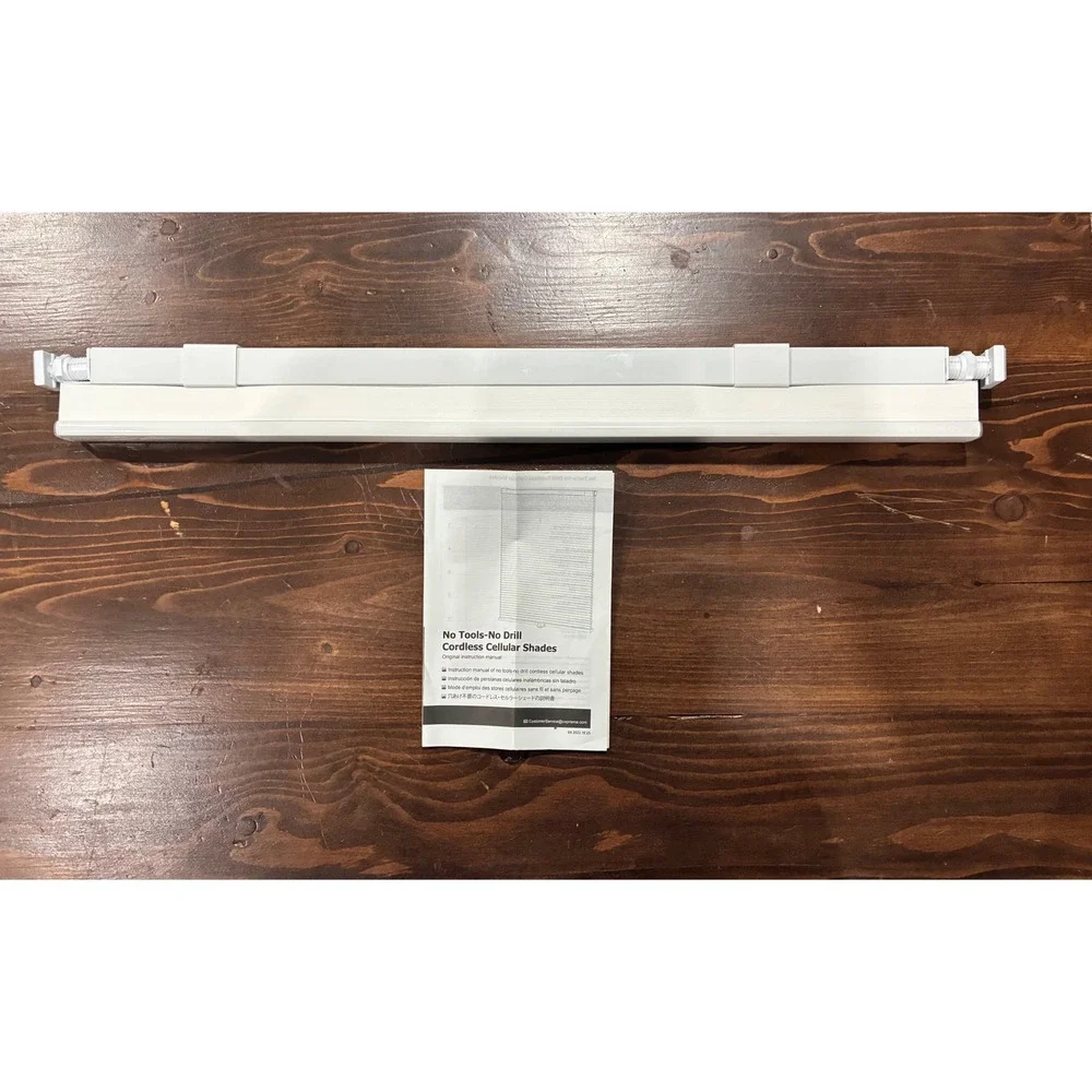 White Cordless Cellular Window Shade Blinds Blackout No Drill 27.5W x 48H